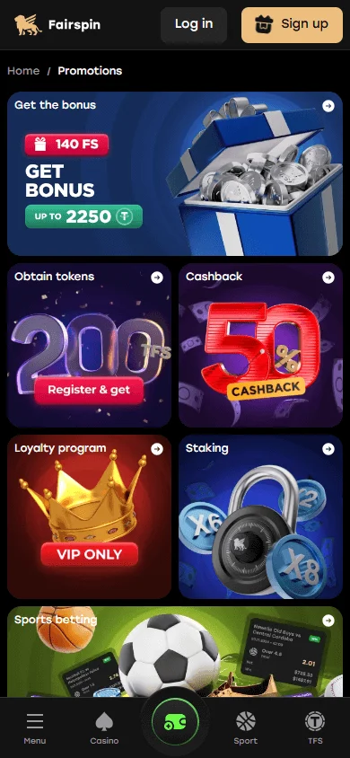 Fairspin Casino promotions experience on a mobile phone